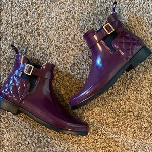 Hunter Refined Gloss Quilted Chelsea Boot